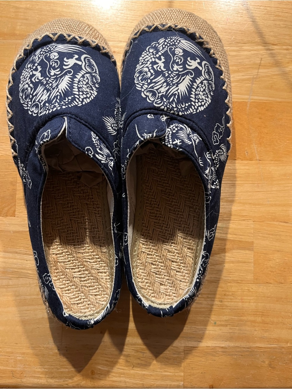 Women’s Navy Printed Espadrilles - Casual Slip-On Flat
